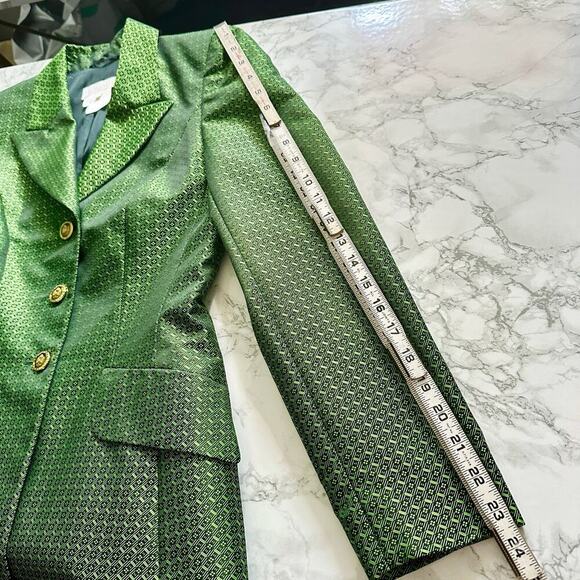 Escada Margaretha Ley Green Jacquard Women's Blazer EU Size 36 US Size Small - Picture 13 of 14